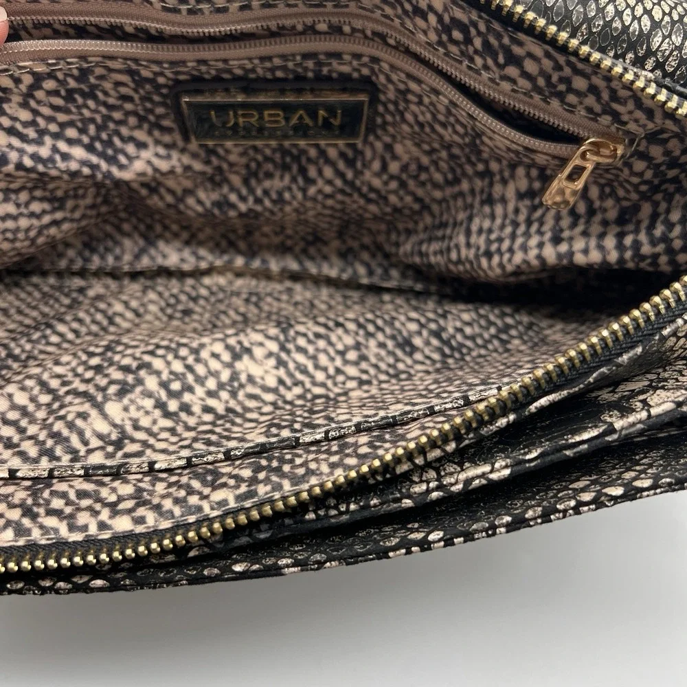 URBAN EXPRESSIONS Metallic Python Print Envelope Bag Foldover Shoulder Purse